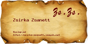 Zsirka Zsanett névjegykártya